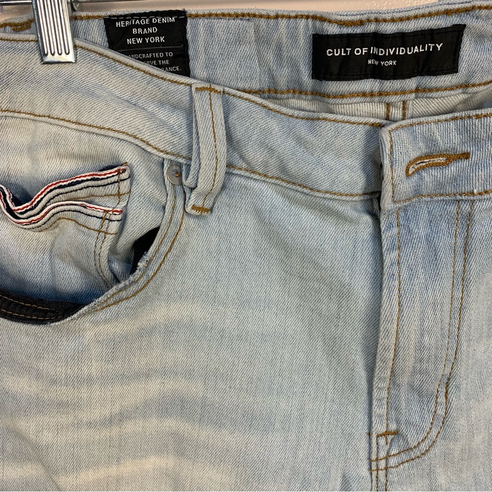 Cult of Individuality Rocker Slim Jeans Distressed Light Wash - Picture 15 of 15